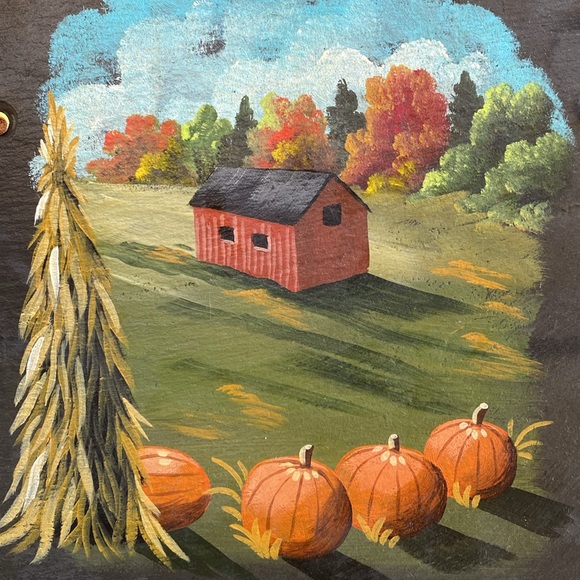 “Welcome” Fall Scene on Slate Wall Hanging Decor - Picture 4 of 7